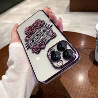 Ốp Điện Thoại iphone 14 pro max 14 plus 13 12 pro max ốp iphone 14 promax ốp lưng 14 pm bảo vệ camera TPU Mềm Trong Suốt Chống Sốc Đính Đá 3D Sang Trọng Bảo Vệ camera Cho