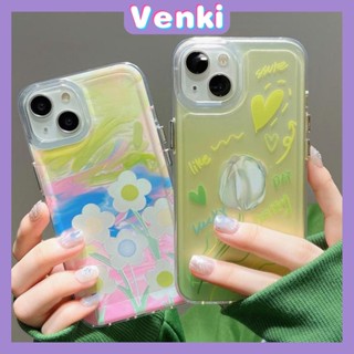Case for iPhone 11 Soft TPU Clear Green Space Case Oil Painting Pastoral Plating Buttons Camera Protection ShockProof for iPhone 14 13 12 12 Plus 6 8 Plus XR XS