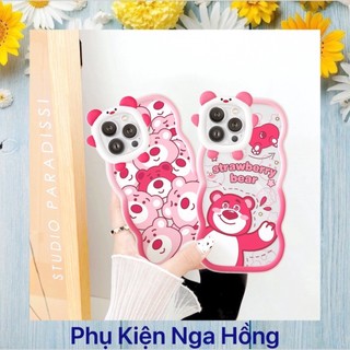 Ốp lưng trái táo viền gấu sóng sữa chua thạch 11 pro max - 12 pro max - 13 pro max - 14 pro max