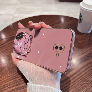ốp lưng Samsung J6 PRIME J6 PLUS Ốp Điện Thoại TPU Mềm Viền Mạ 3D Có Giá Đỡ Hình Mèo Cho Samsung J6 PRIME J6 PLUS
