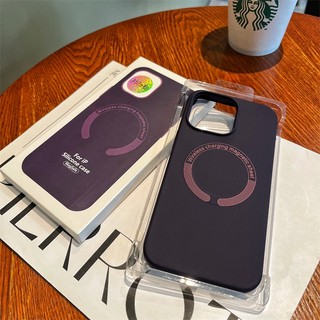 Mới!!! Ốp Điện Thoại Silicon Từ Tính Màu Xanh Lá Đậm Cho iPhone 11 Pro Max 12 Pro Max 13 Pro Max 14 Pro Max