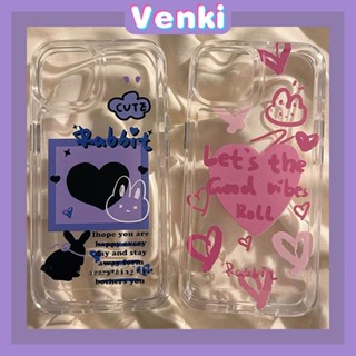 Case for iPhone 11 Soft TPU Clear Space Case Pink and Purple Love Bunny Plating Buttons Camera Protection ShockProof for iPhone 14 13 12 12 Plus 6 8 Plus XR XS