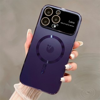 Ốp Điện Thoại Mặt Kính Màu Tím Sang Trọng Chống Sốc Cho iphone 14 13 Pro Max 14 Plus