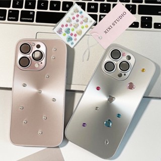 Ốp Điện Thoại PC Cứng Siêu Mỏng Màu Laser Đính Ngọc Trai 3D Sang Trọng DIY Cho iPhone 14 Pro Max 13 Pro 12 Pro 11 14