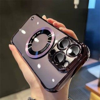 Ốp Điện Thoại PC Cứng Trong Suốt Từ Tính Chống Sốc Sang Trọng Cho iPhone 13 12 pro max 14 plus 14 pro max 0.01mm