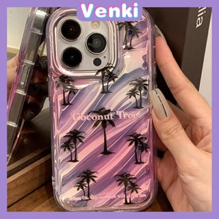 VENKI - Dành Cho iPhone 11 Ốp Lưng iPhone Ốp Lưng Điện Thoại Trong Suốt Phản Quang Laser TPU Mềm Túi Khí Chống Sốc Ốp Lưng Điện Thoại Cây Dừa Lãng Mạn Tương Thích Với iPhone 14 13 Pro max 12 Pro Max XR