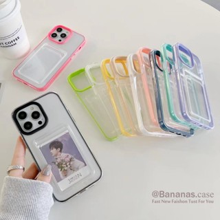 Ốp Điện Thoại Mềm Trong Suốt Màu Kẹo Có Ngăn Đựng Thẻ Cho IPhone 14 Plus 14 13 12 11 Pro Max X Xr Xs Max 7 8 Plus