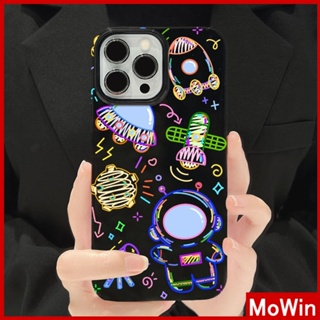For iPhone 14 Pro Max iPhone Case Black Glossy TPU Soft Case Shockproof Protection Camera Cute Lines Astronaut Compatible with iPhone 13 Pro max 12 Pro Max 11 xr xs max 7Plus