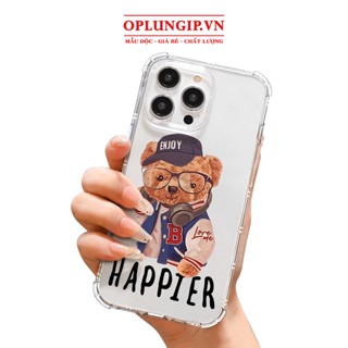 Ốp lưng iphone Gấu Happier silicon dẻo cho iphone 11 12 pro max 13 14 pro max mini x r s xs max 6 s 7 8 plus