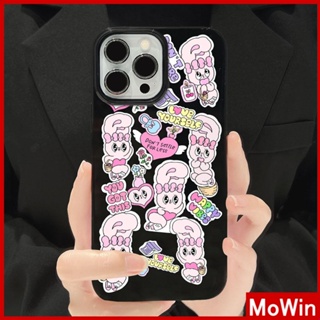 For iPhone 14 Pro Max iPhone Case Black Glossy TPU Soft Case Shockproof Protection Camera Pink Cute Rabbit Compatible with iPhone 13 Pro max 12 Pro Max 11 xr xs max 7Plus 8Plus