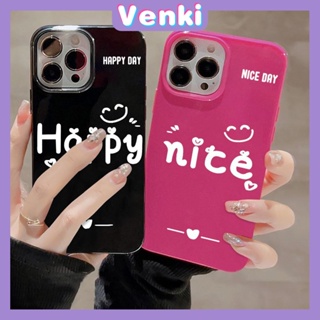 VENKI - For iPhone 11 iPhone Case Black Red Glossy TPU Soft Case Shockproof Protection Camera Simple White English Compatible with iPhone 14 13 Pro max 12 Pro Max xr xs max 7 8Plus