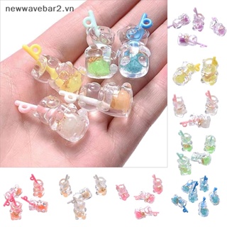 Set 5 Đồ trang trí Gấu Dạ Quang Bằng Nhựa Resin Trong Suốt Trang Trí Tiểu Cảnh DIY