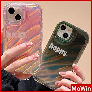 For iPhone 14 Pro Max iPhone Case Laser Reflective Clear Phone Case TPU Soft Case Airbag Shockproof Happy Lucky English Compatible with iPhone 13 Pro max 12 Pro Max 11 xr xs max 7