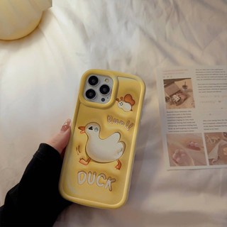 Ins Style Cartoon Cute Running Duck Iphone14 for Apple 13 Bubble Shell 12 Soft Shell 11 New vYmW