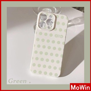 For iPhone 14 Pro Max iPhone Case Cream Glossy Soft Case TPU Shockproof Camera Cover Protection Green Polka Dots Compatible with iPhone 13 Pro max 12 Pro Max 11 xr xs max 7Plus