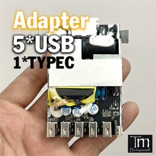 Mạch Nguồn Adapter 5*USB 1*TYPEC Power IQ
