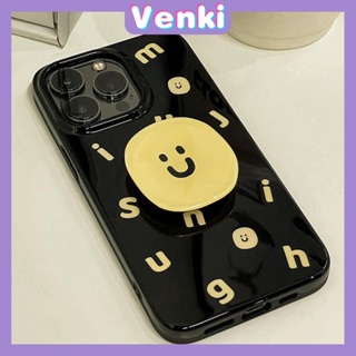 Case for iPhone 11 Soft TPU Glossy Black Candy Case Creative Yellow Letter and Smiley Back Cover Camera Protection Shockproof For iPhone 14 13 12 11 Pro Max 7 8 Plus X XR