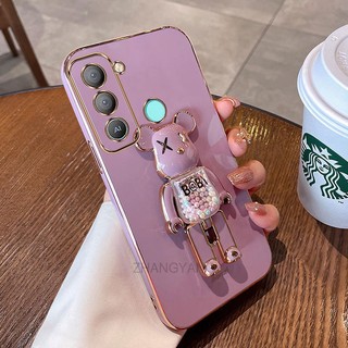 ốp lưng Tecno POP 5 LTE Ốp Điện Thoại TPU Silicon Mềm Mạ Điện Xoay 3D Có Giá Đỡ Hình Gấu Kẹo Cho Tecno POP 5 LTE