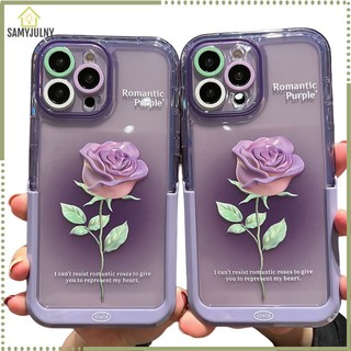 Ốp Điện Thoại Mềm Họa Tiết Hoa Hồng Màu Gradient Cho Iphone 14 / 13 / 12 / 11