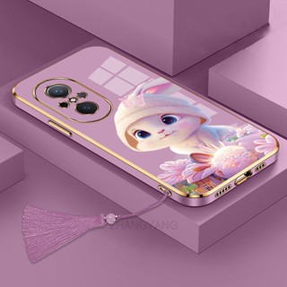 ốp lưng Huawei nova 9 se nova 9 Ốp Điện Thoại Tpu Dẻo Mạ Màu Gradient In Hình Thỏ Kèm Dây Đeo Cho Huawei nova 9 se nova 9
