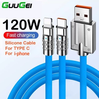 Dây cáp sạc nhanh GUUGEI 2 trong 1 120W thích hợp cho điện thoại iPhone Huawei