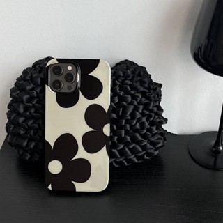 Niche Normcore Bag Black Small Flower Iphone14 Phone Case 8P for 11 Apple 13 Female 12Promax Soft XR 1Jsk