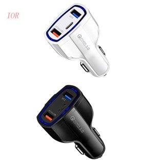 Tẩu Sạc Nhanh QC3.0 3 Cổng PD USB Chuyên Dụng Cho Điện Thoại / Máy Tính Bảng Trên Xe Hơi