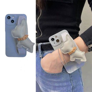 Xs Leather Bulldog Iphone13 Phone Case 11 Apple 12promax All-Inclusive Xr/678P Wrist Strap Se3 S73i