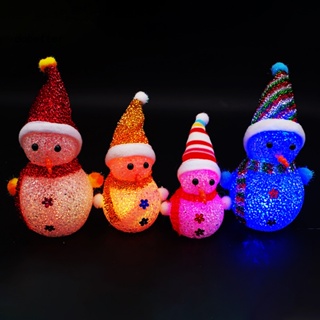Đèn Ngủ Trang Trí Giáng Sinh Hình Người Tuyết Bằng PVC Dễ Thương