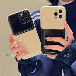 Simple Contrast Color Black and White Stitching Apple 13 Phone Case Iphone11 12 Advanced 14promax All-Inclusive Drop-Resistant nNXH