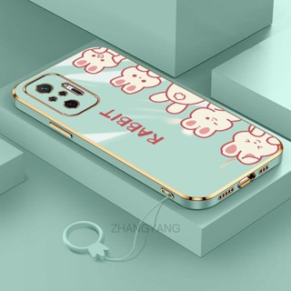 Ốp Điện Thoại TPU Silicon Chống Rơi Hình Thỏ Có Dây Đeo Cho Redmi note 10 Pro Redmi note 10