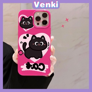 VENKI - For iPhone 11 iPhone Case Red Glossy TPU Soft Case Shockproof Protection Camera Cute Love Black Cat Compatible with iPhone 14 13 Pro max 12 Pro Max xr xs max 7Plus 8Plus