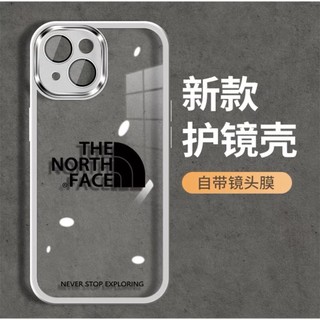 Ốp Điện Thoại Trong Suốt Chống Sốc Mạ Điện the north face Cho iPhone 14 11 13 12 Pro Max