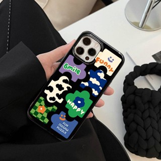 INS Creative Geometric Puzzle Phone Case 14 for Iphone12 Apple 13pro Max Black 11 Soft XR Aa85