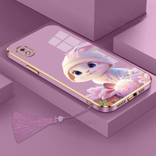 ốp lưng Samsung a10 Ốp Điện Thoại Tpu Dẻo Mạ Màu Gradient In Hình Thỏ Kèm Dây Đeo Cho Samsung a10