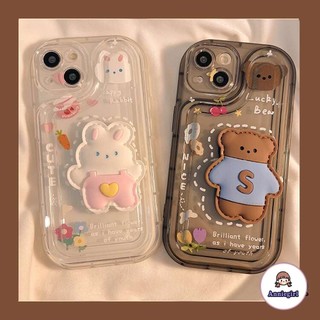 Ốp Điện Thoại TPU Mềm In Hình Gấu / Thỏ Đáng Yêu Cho IPhone 11 14 Pro Max 13 Pro Max 12 X XS XS Max XR 7 8 Plus