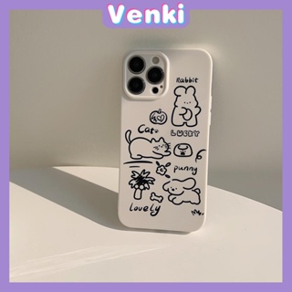 VENKI - For iPhone 11 iPhone Case White Glossy TPU Soft Shell Shockproof Camera Case Protection Stick Figure Animal Compatible with iPhone 14 13 Pro max 12 Pro Max xr xs max 7 8