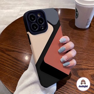 Ốp Điện Thoại Da Lụa Nhám Phối Màu Tương Phản Thời Trang Cho IPhone 11 14 Pro Max 13 Pro Max 12 X XS XR XS Max 7 8 Plus