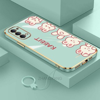 Ốp Điện Thoại TPU Silicon Chống Rơi Mạ Hình Thỏ Cho oppo reno 4 reno 5 reno 4 Pro reno 5 Pro 5