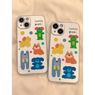 Funny Cartoon Colorful Puppy Apple 11 Phone Case Iphone13 All-Inclusive 14Promax Creative 7/8P Silicone 07px