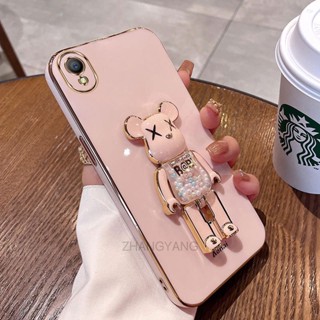 ốp lưng oppo a37 Ốp Điện Thoại TPU Silicon Mềm Mạ Điện Xoay 3D Có Giá Đỡ Hình Gấu Kẹo Cho oppo a37