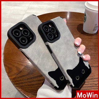 Ốp lưng iPhone 14 Pro Max Ốp Lưng iPhone Màu Xám Học Sinh Miếng Dán Da Lộn Vỏ Máy Ảnh Chống Sốc Bảo Vệ Mèo Đen Dễ Thương Tương thích với iPhone 13 Pro max 12 Pro Max 11 xr xs max 7Plus 8Plus