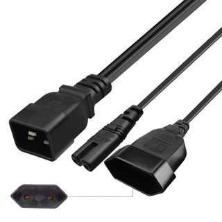 Dây Cáp Chuyển Đổi IEC 320 C20 Sang C7 + EU4.0mm C20 Male Sang C7 + EU4.0 Y