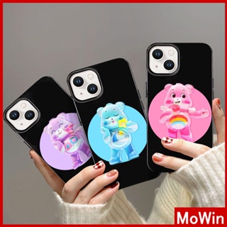 For iPhone 14 Pro Max iPhone Case Black Pink Glossy TPU Soft Case Shockproof Protection Camera Cute Love Bear Compatible with iPhone 13 Pro max 12 Pro Max 11 xr xs max 7Plus 8Plus