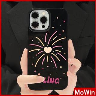 For iPhone 14 Pro Max iPhone Case Black Glossy TPU Soft Case Shockproof Protection Camera Love Heart Fireworks Compatible with iPhone 13 Pro max 12 Pro Max 11 xr xs max 7Plus 8Plus