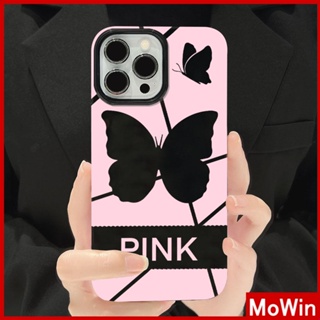 For iPhone 14 Pro Max iPhone Case Black Glossy TPU Soft Case Shockproof Protection Camera Pink Butterfly Compatible with iPhone 13 Pro max 12 Pro Max 11 xr xs max 7Plus 8Plus