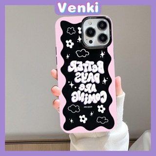 VENKI - For iPhone 14 Pro Max iPhone Pink Edge Black Phone Case TPU Soft Shell Protection Shockproof Camera Compatible with iPhone 13 Pro max 12 Pro Max 11 xr xs max 7Plus 8Plus