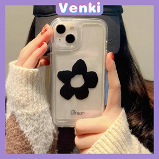 VENKI - Dành Cho iPhone 11 Ốp Lưng iPhone Clear Big Hole Space Case Vỏ Mềm TPU Bảo Vệ Chống Sốc Camera Hoa Màu Đen Đơn Giản Tương Thích Với iPhone 14 13 Pro max 12 Pro Max 11 xr xs