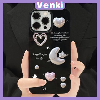 VENKI - For iPhone 11 iPhone Case Black Glossy TPU Soft Case Shockproof Protection Camera Love Star Moon Compatible with iPhone 14 13 Pro max 12 Pro Max xr xs max 7Plus 8Plus