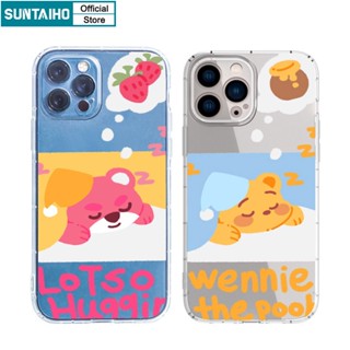 Suntaiho Ốp lưng iphone Ốp Điện Thoại TPU Mềm Hình Gấu Màu Pha Lê Trong Suốt Cho iPhone 11 Pro Max 14 12 13 XS X iPhone xr XS Max 7 8 Plus